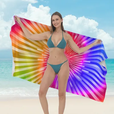 Women Fashion Casual Printed Microfiber Quick-Drying Beach Towel
