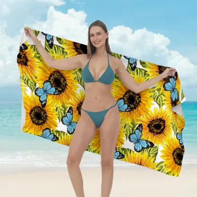 Women Fashion Casual Printed Microfiber Quick-Drying Beach Towel