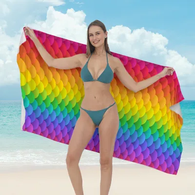Women Fashion Casual Printed Microfiber Quick-Drying Beach Towel