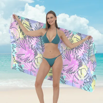 Women Fashion Casual Printed Microfiber Quick-Drying Beach Towel