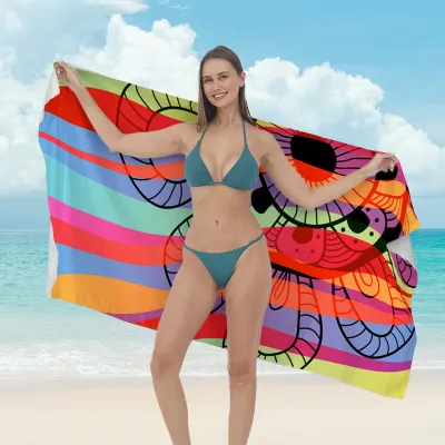 Women Fashion Casual Printed Microfiber Quick-Drying Beach Towel