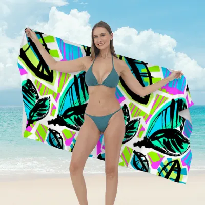 Women Fashion Casual Printed Microfiber Quick-Drying Beach Towel