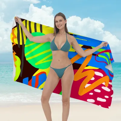 Women Fashion Casual Printed Microfiber Quick-Drying Beach Towel