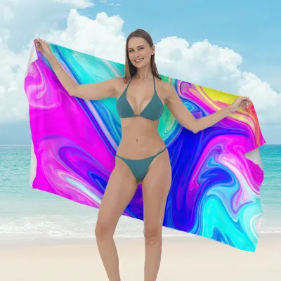 Women Fashion Casual Printed Microfiber Quick-Drying Beach Towel