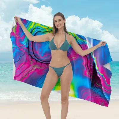 Women Fashion Casual Printed Microfiber Quick-Drying Beach Towel