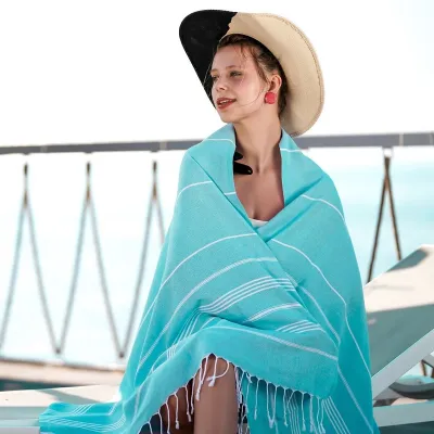 Women Fashion Casual Stripe Quick Drying Beach Towel