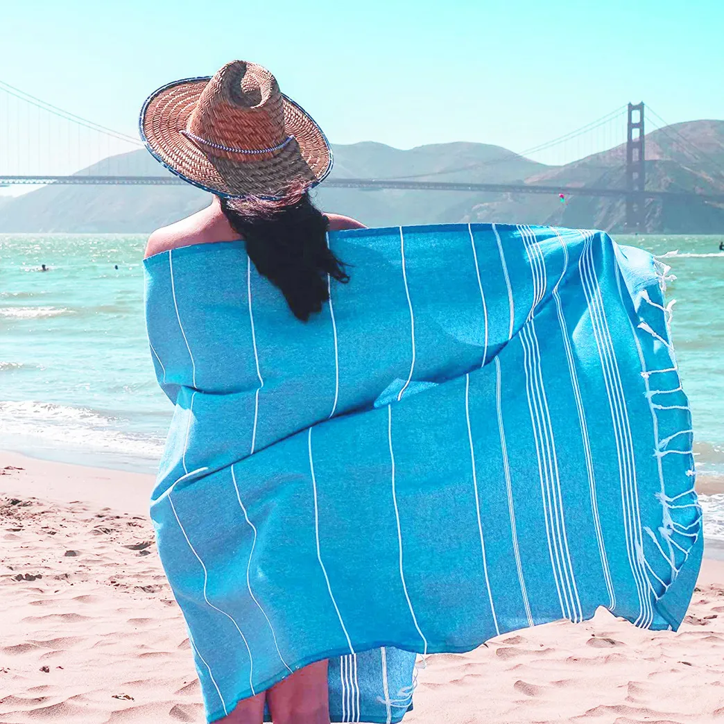 Women Fashion Casual Stripe Quick Drying Beach Towel