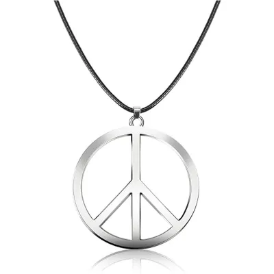 Men Fashion Casual Punk Simple Anti-War Peace Logo Necklace