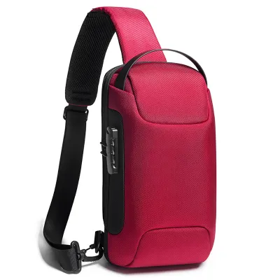 Men Fashion Casual Waterproof Oxford Chest Bag 18x10x34cm Solid Color