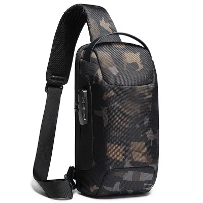 Men Fashion Casual Waterproof Oxford Chest Bag 18x10x34cm Solid Color