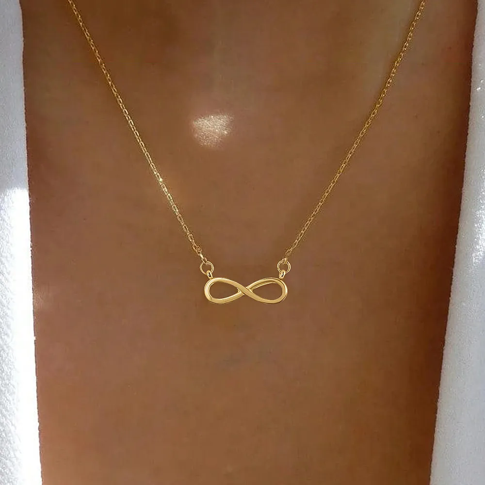 Women Geometric Infinity Pendant Necklace in Stainless Steel