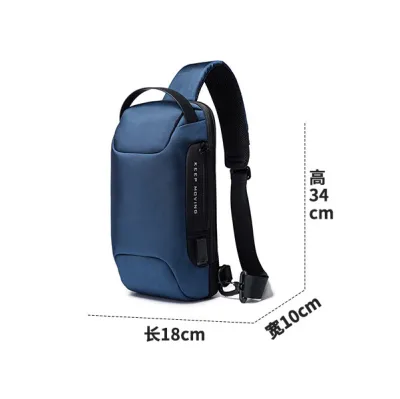 Men Fashion Casual Waterproof Oxford Cloth Chest Bag 18x10x34cm Solid Color
