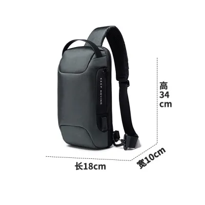 Men Fashion Casual Waterproof Oxford Cloth Chest Bag 18x10x34cm Solid Color