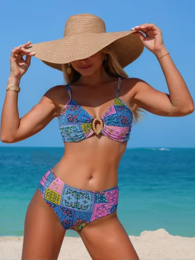 Women Fashion Sexy Printed Bikini Swimsuit