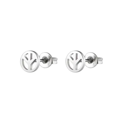 Simple Solid Color Peace Symbol Fine Needle Earrings