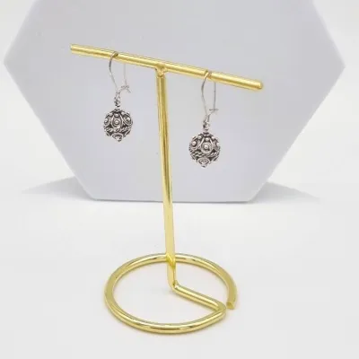 Fashion Simple Solid Color Double Layer T-Type Metal Earrings Necklace Bracelet Display Rack