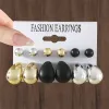 Gold/Black/Silver Earrings Set