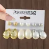 Gold/White/Silver Earrings Set