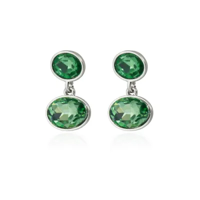 Women's Vintage Solid Color Geometric Oval Rhinestone Earrings