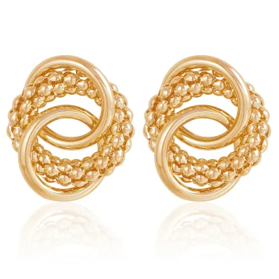 Women Fashion Exaggerated Geometric Ring Metal Earrings