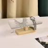 Solid Wood One Layer Bracelet Rack Ice Grey Velvet