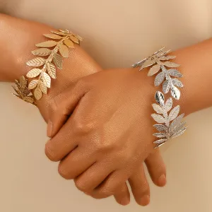Women Fashion Creative Exaggerated Leaf Bracelet