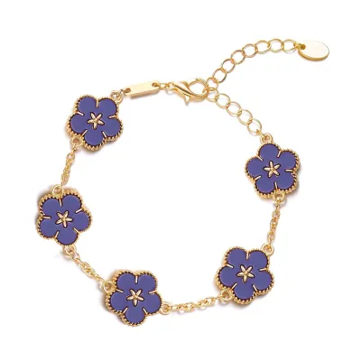 Women Fashion Creative Plum Blossom Double-Sided Imitation Fritillary Bracelet