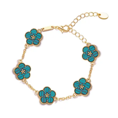 Women Fashion Creative Plum Blossom Double-Sided Imitation Fritillary Bracelet