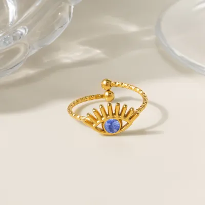 Women Fashion Roll Silk Floral Plated Oil Dropping 304 Stainless Steel Ring