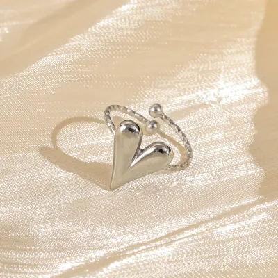 Women Fashion Roll Silk Floral Plated Oil Dropping 304 Stainless Steel Ring