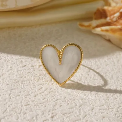 Women Fashion Roll Silk Floral Plated Oil Dropping 304 Stainless Steel Ring