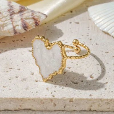 Women Fashion Roll Silk Floral Plated Oil Dropping 304 Stainless Steel Ring