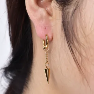 Women Fashion 304 Stainless Steel Rivet Pendant Earrings