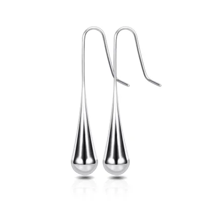 Women Fashion Creative 36mm Water Drop 304 Stainless Steel Earrings