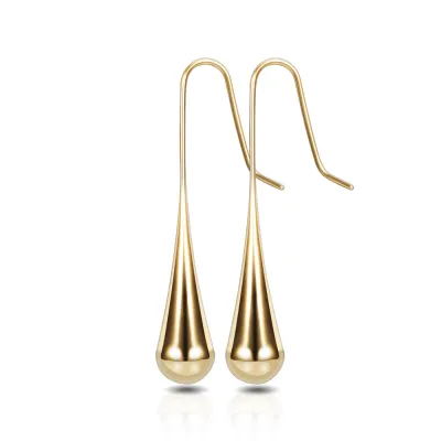 Women Fashion Creative 36mm Water Drop 304 Stainless Steel Earrings