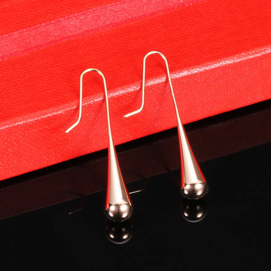 Women Fashion Creative 36mm Water Drop 304 Stainless Steel Earrings