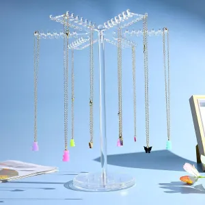 Fashion Acrylic Necklace Holder Rotating Jewelry Display Stand