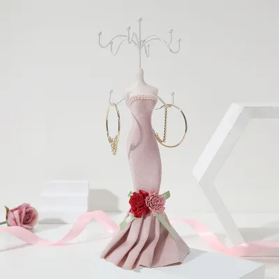 Fashion European-Style Princess Mannequin Earring And Necklace Jewelry Display Rack