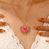 Kc Gold Rose Red Necklace 7171