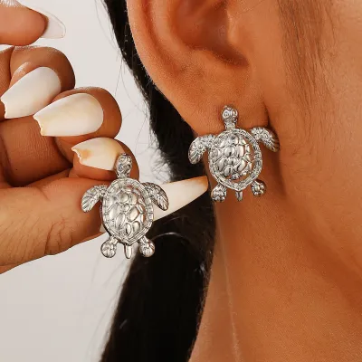 Fashion Starfish Turtle Seas And Oceans Earrings Alloy 14K Gold Instagram Style