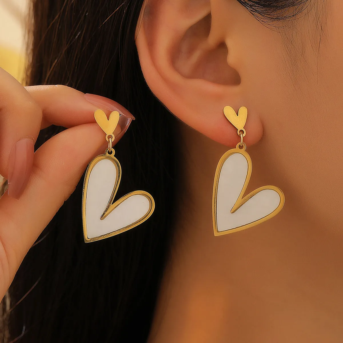 Fashion Heart 304 Stainless Steel Earrings