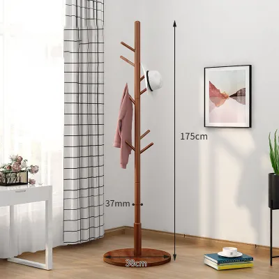 Fashion Solid Wood Floor Vertical Clothes Hanging Rack