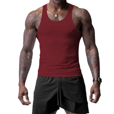 Men's Fashion Casual Solid Color Sleeveless Cotton Blend Tank Top