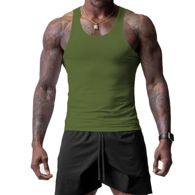 Men's Fashion Casual Solid Color Sleeveless Cotton Blend Tank Top