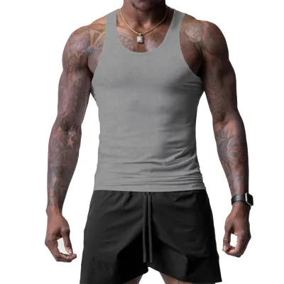 Men's Fashion Casual Solid Color Sleeveless Cotton Blend Tank Top