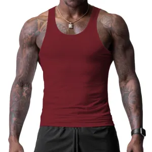 Men's Fashion Casual Solid Color Sleeveless Cotton Blend Tank Top