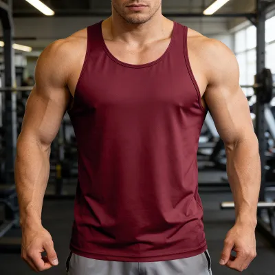 Men's Casual Quick-Drying Slim-Fit Solid Color Tank Top