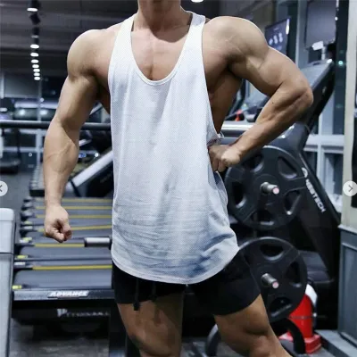 Men's Fashion Solid Color Quick-Drying Sleeveless Loose Tank Top