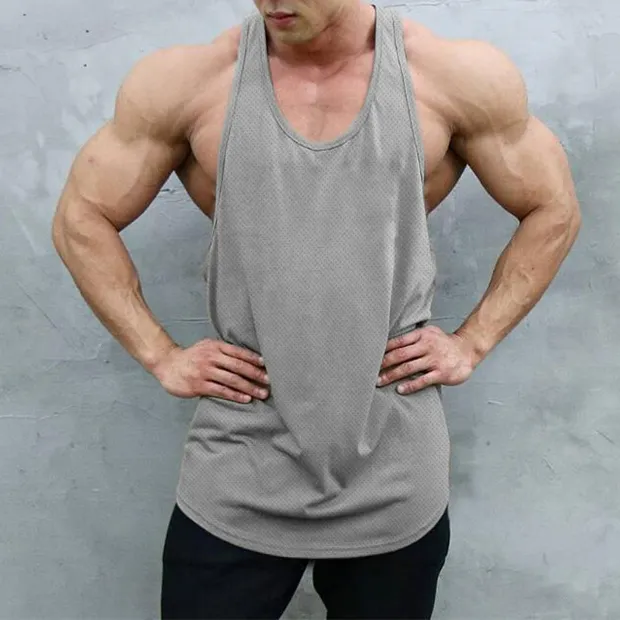 Men's Fashion Solid Color Quick-Drying Sleeveless Loose Tank Top