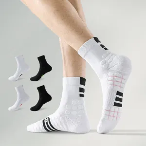 Men Athletic Casual Cotton Non-Slip Socks Mid-Calf